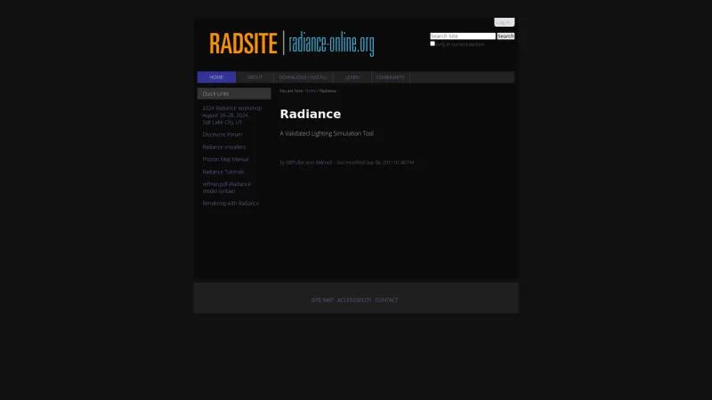 Homepage of Radiance