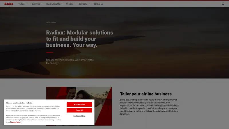 Homepage of Radixx Res