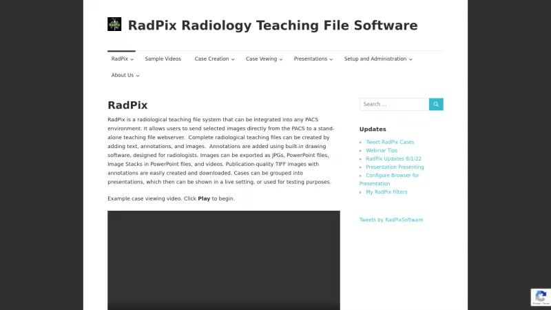 Homepage of RadPix