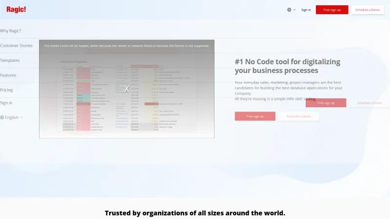 Homepage of Ragic Builder