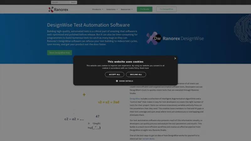 Enhance Software Testing Efficiency with Ranorex DesignWise: User-Friendly Test Automation Solution Homepage of Ranorex DesignWise