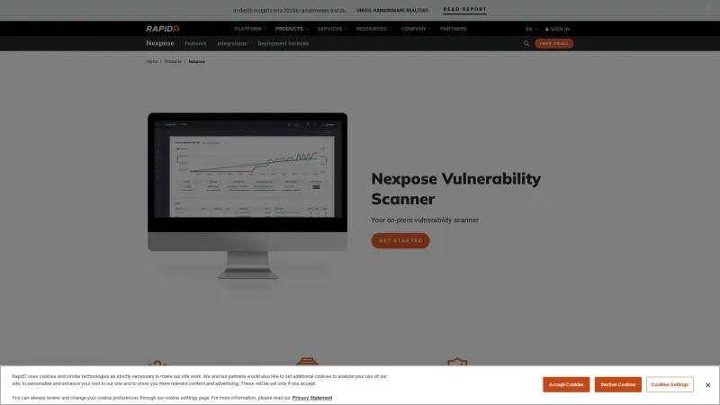 Homepage of Nexpose