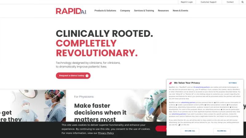 Homepage of RapidAI