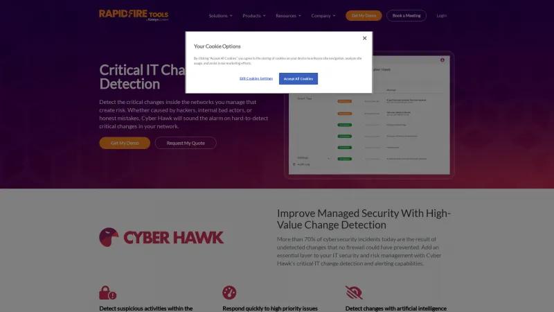 Homepage of Cyber Hawk