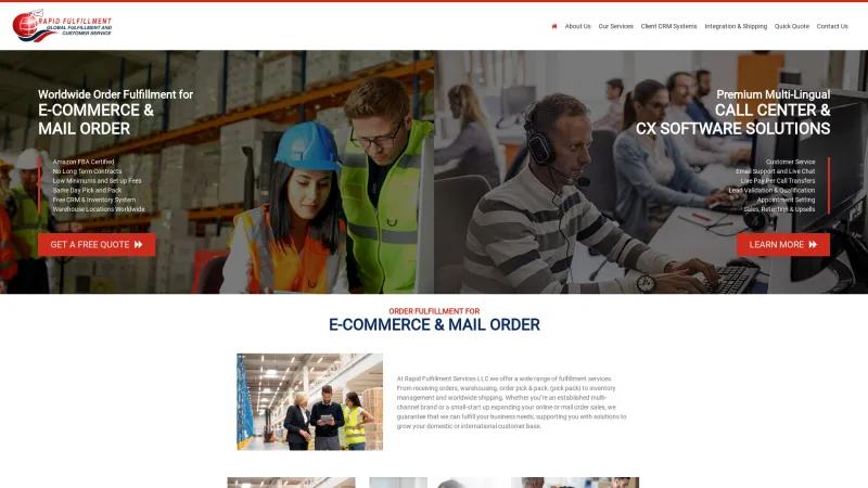 Homepage of Rapid Fulfillment