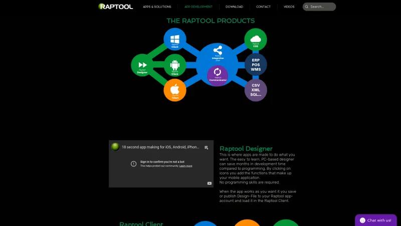 Homepage of Raptool Designer