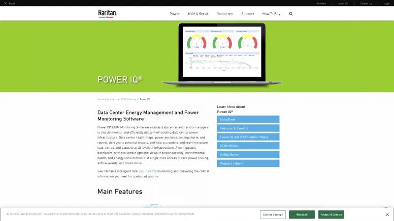 Homepage of Power IQ