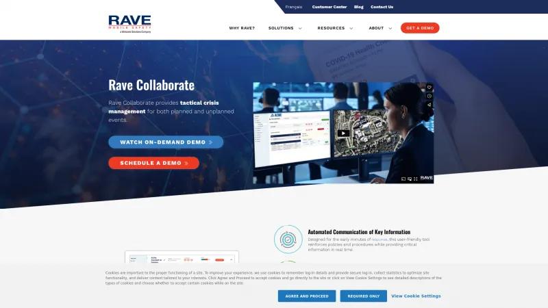 Homepage of Rave Collaborate