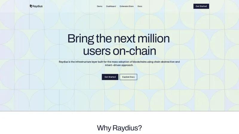 Homepage of Raydius