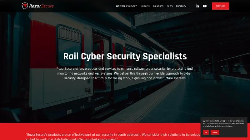 Homepage of RazorSecure