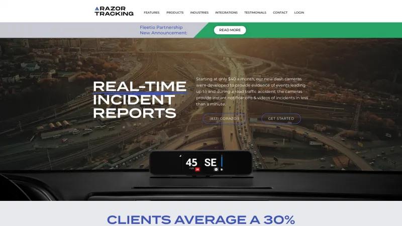 Homepage of Razor Tracking