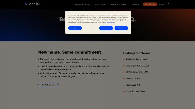 Homepage of ReachEdge