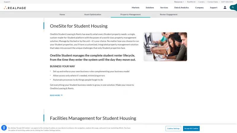 Homepage of OneSite Student