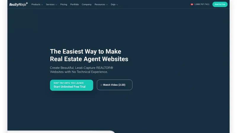 Homepage of RealtyNinja