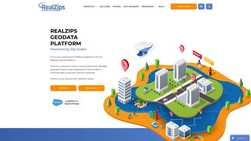 Homepage of RealZips