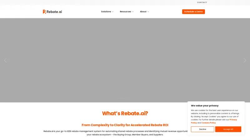 Homepage of Rebate.AI