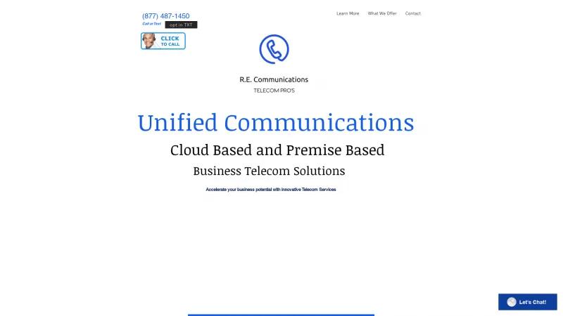 Homepage of R.E. Communications IP-PBX Premise based