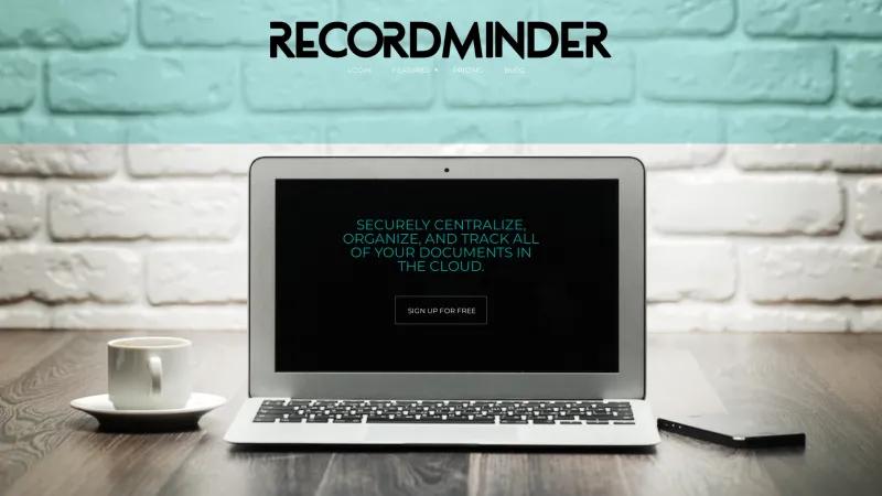 Homepage of RecordMinder