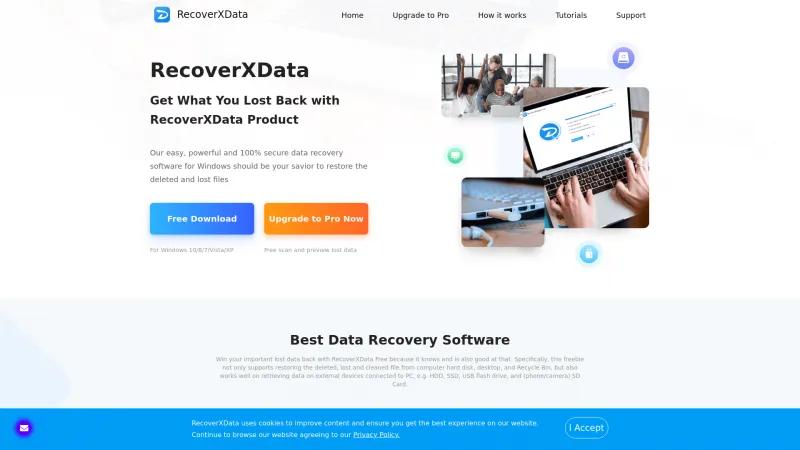 Homepage of RecoverXData