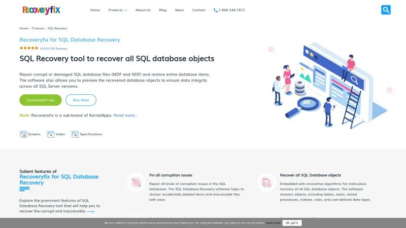 Homepage of Recoveryfix for SQL Database Recovery