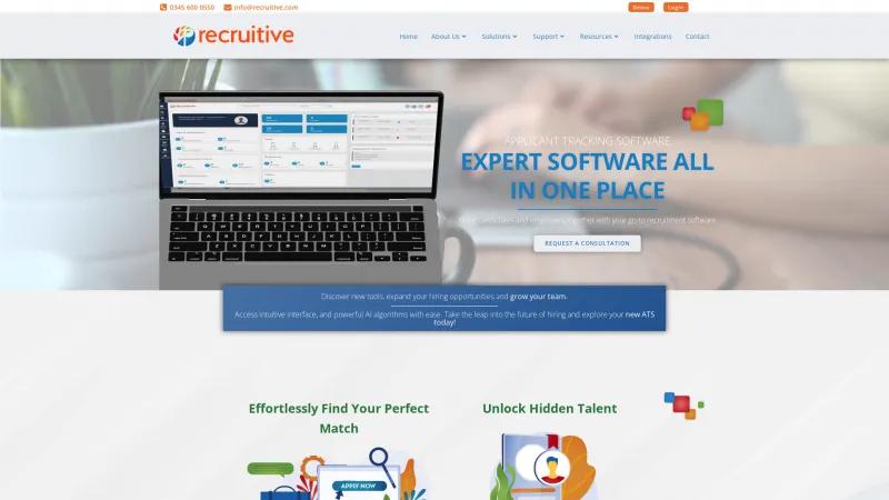 Homepage of Recruitive