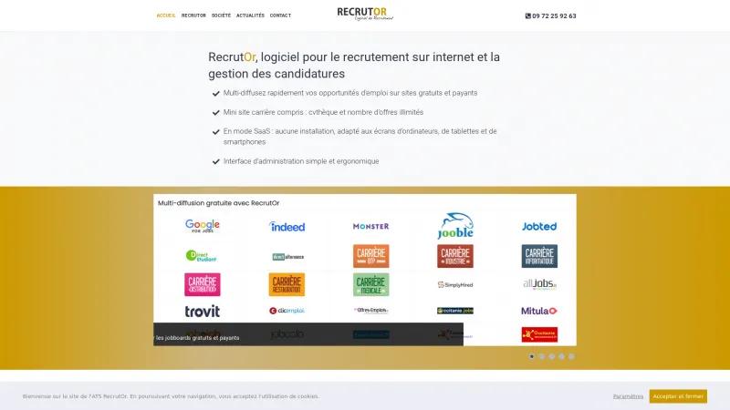 Homepage of Recrutor