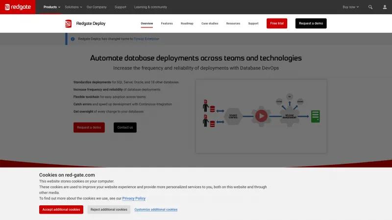 Homepage of Redgate Deploy