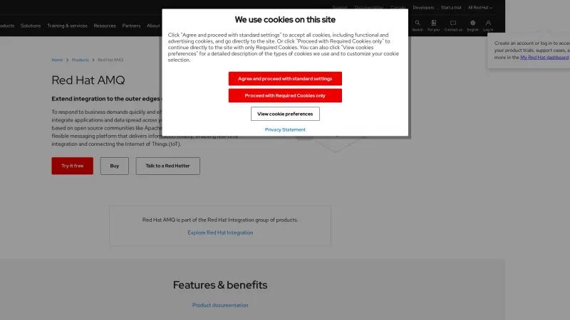 Homepage of Red Hat AMQ