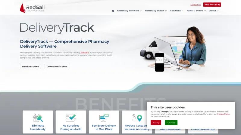 Homepage of DeliveryTrack