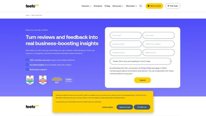 Homepage of Reevoo