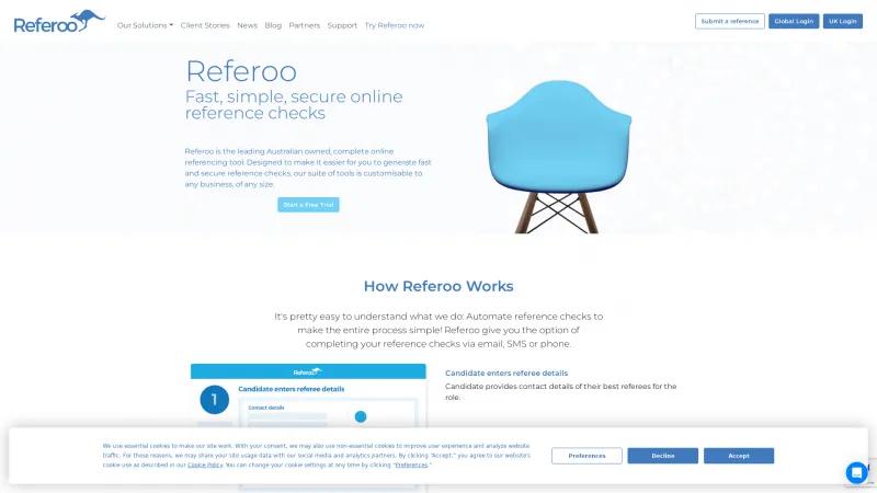 Homepage of Referoo