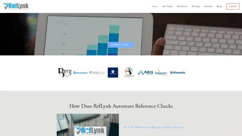 Homepage of RefLynk