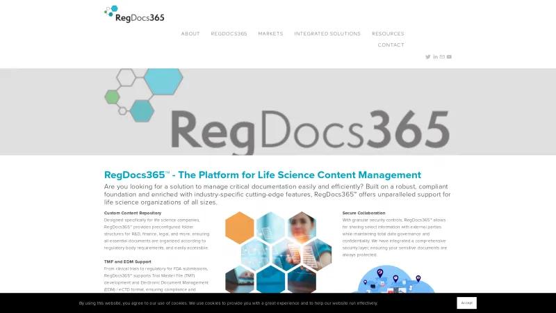 Homepage of RegDocs365