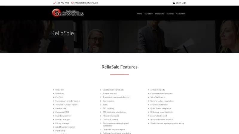 Homepage of ReliaSale