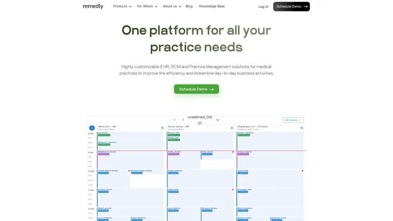 Homepage of Remedly