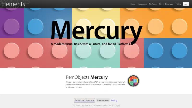 Homepage of RemObjects Mercury