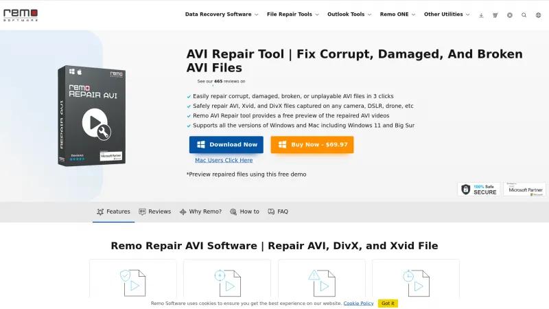 Homepage of Remo Repair AVI