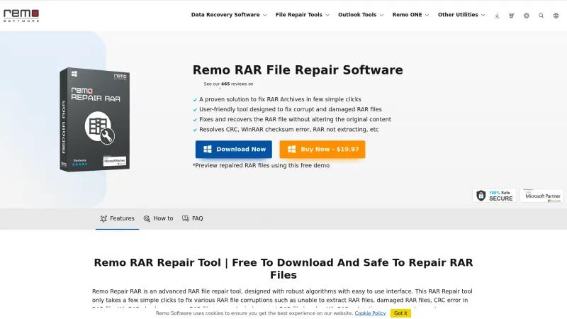 Homepage of Remo Repair RAR