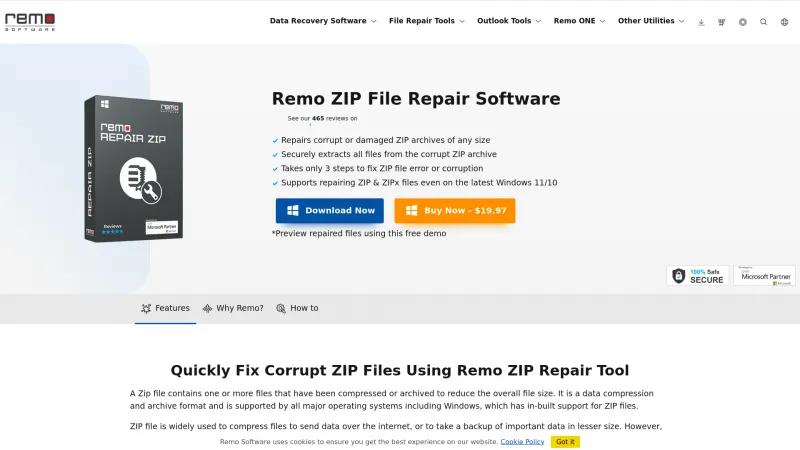 Homepage of Remo Repair ZIP