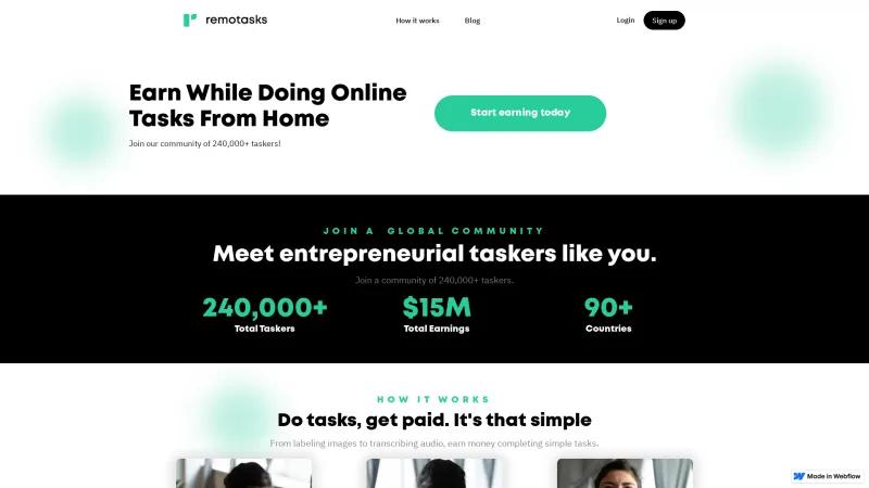 Homepage of Remotasks