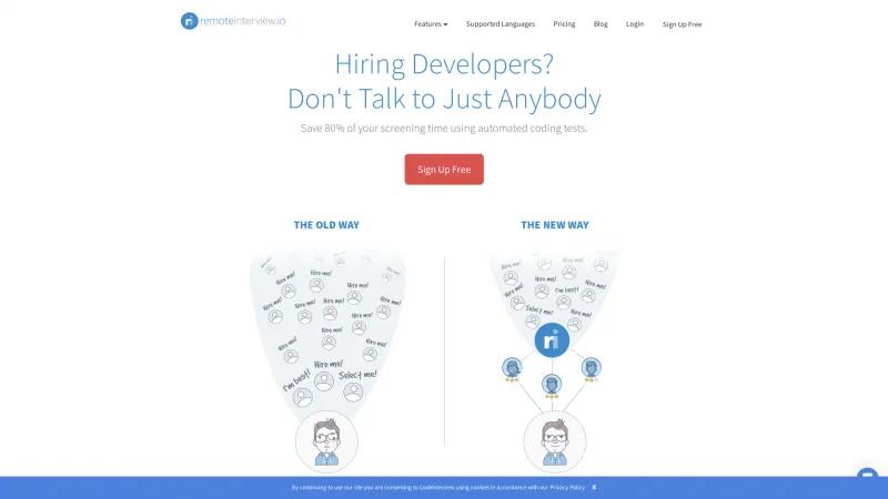 Homepage of RemoteInterview.io