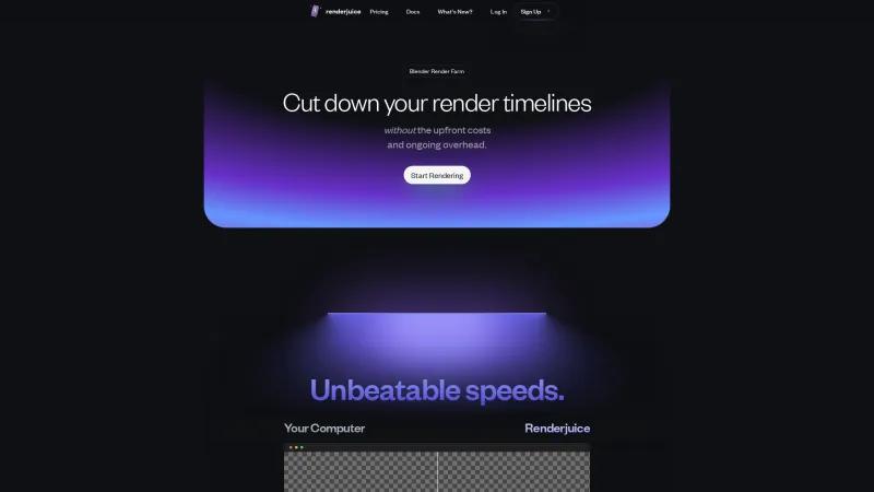 Homepage of RenderJuice