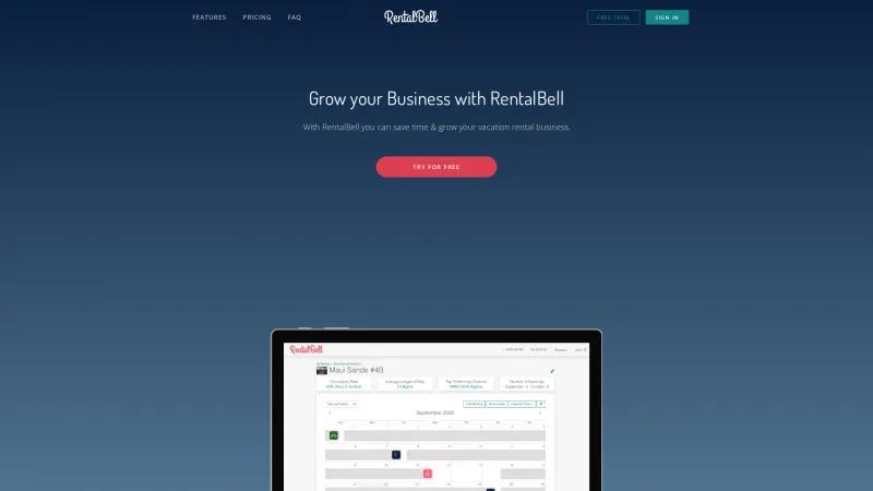 Homepage of RentalBell