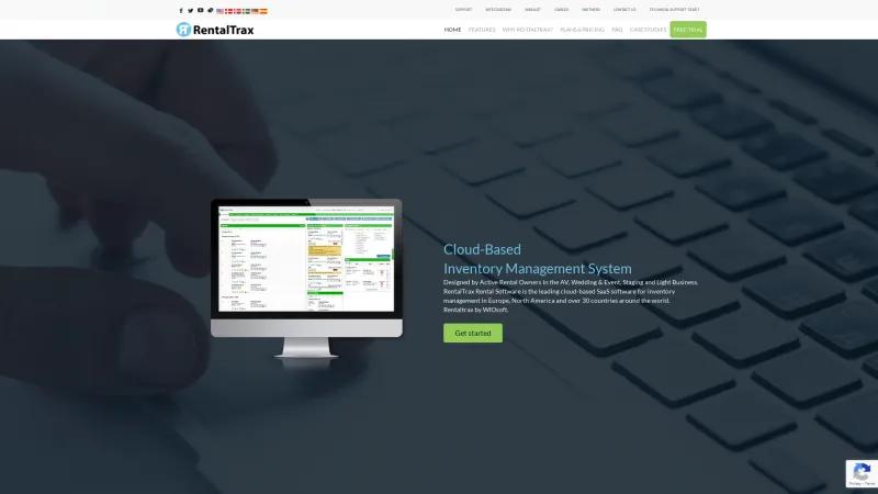 Homepage of RentalTrax