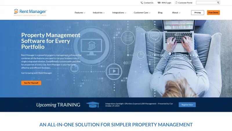 Homepage of Rent Manager