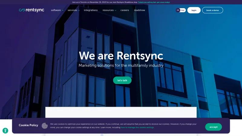 Homepage of Rentsync