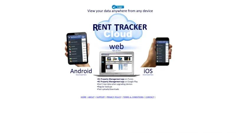 Homepage of RentTracker