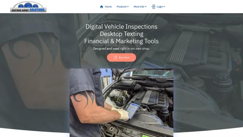 Homepage of Repair Shop Solutions