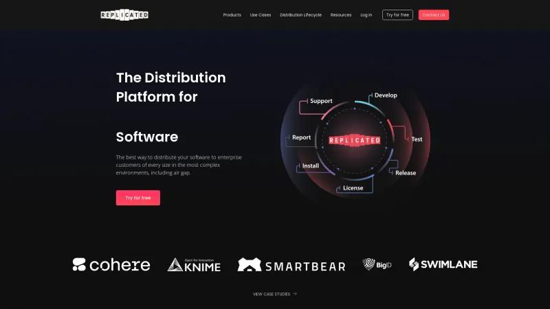 Homepage of Replicated