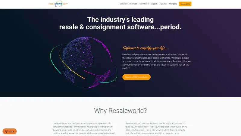 Homepage of Resaleworld Liberty Consightment